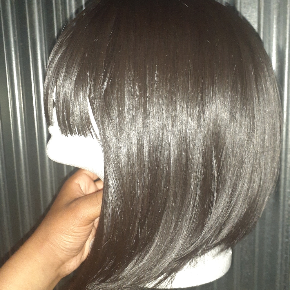 Donated human hair blended whole wig